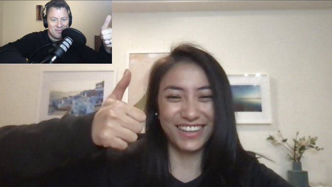 Irene Yu and me before the recording