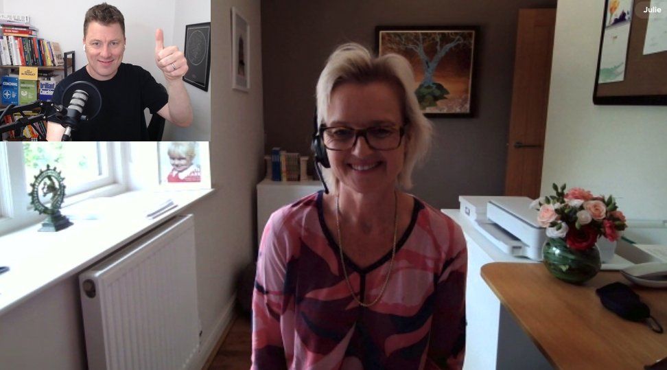 Julie Starr and me before the recording